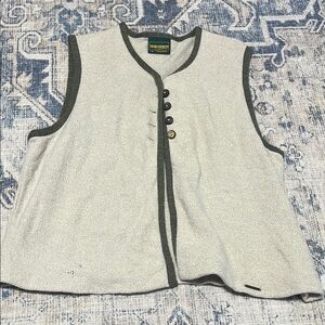 Geiger Cream and Gray Buttoned Vest
